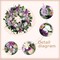 22" Artificial Flower Wreath Spring/Summer Floral Wreaths for Front Door with Roses Orchid Gardenia Dahlia Full and Elegant Decor for Inside Outside Wall Window Festival Party Wedding (White Purple)